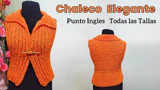 Chaleco para Mujer a Dos Agujas con Punto Ingles Súper Fácil – Sin Aumentos ni Disminuciones [upl. by Kere]