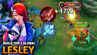 lesley top global  lesley one hit build emblem mobile legends [upl. by Lenneuq]