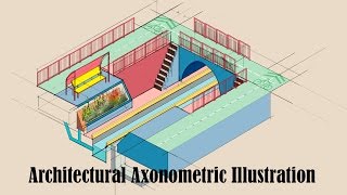 Making an architectural axonometric diagram using adobe illustrator [upl. by Wallford]