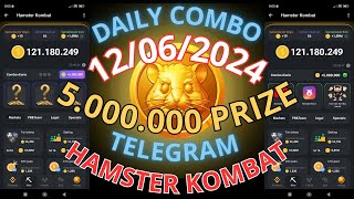 12062024 HAMSTER KOMBAT DAILY COMBO 5 MILLIONS PRIZE TONCOIN TELEGRAM [upl. by Frymire]