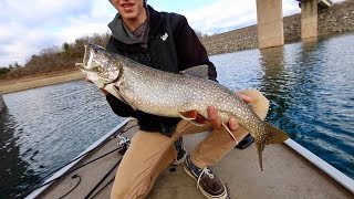 LAKE TROUT in New Jersey Fishing Bladebaits in ULTRA Clear Water [upl. by Franchot]