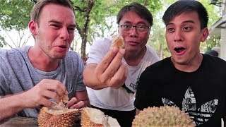 AMERICAN TRIES THE SMELLIEST FRUIT IN THE WORLD  DURIAN CHALLENGE [upl. by Hsital]