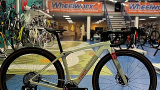 Unboxing Trek Checkmate SLR8 XS Era WhiteBuff Beige at Wheelworx Long Mile Road Dublin [upl. by Camroc493]