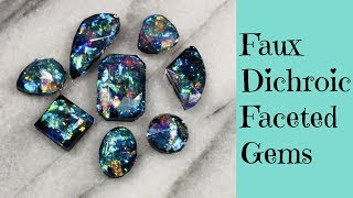 Creating Faux Dichroic Glass Gemstones Cabochons For Jewelry Making DIY UV Resin Tutorial [upl. by Wally]