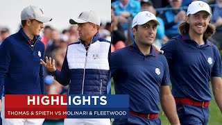 Molinari amp Fleetwood vs Thomas amp Spieth  Extended Highlights  2018 Ryder Cup [upl. by Ibrad]