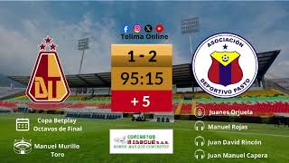 Copa Betplay Octavos de final Deportes Tolima Vs Pasto [upl. by Glenine]