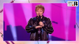 Ed Sheeran wins Songwriter of the Year  The BRIT Awards 2022 [upl. by Ursola]