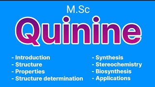 Quinine msc chemistry  Alkaloids  MSc chemistry [upl. by Leuamme]