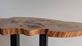 making an epoxy maple table using a slab of end grain wood [upl. by Drarig141]