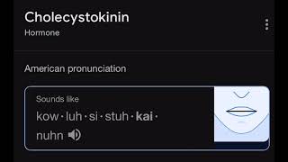 How to pronounce Cholecystokinin [upl. by Osric988]