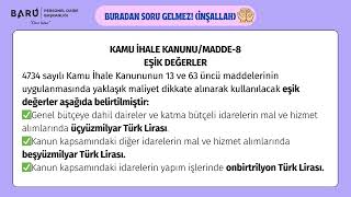 Kamu İhale KanunuMadde8 Eşik Değerler [upl. by Catto]