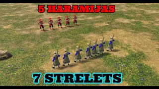 Age of Empires III Definitive Edition 7 Strelets vs 5 Haramijas [upl. by Anitsua756]