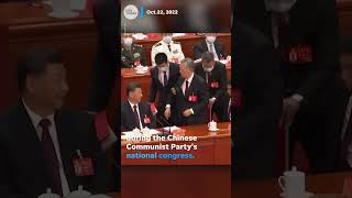 Former Chinese President Hu Jintao removed from Communist Party congress  USA TODAY Shorts [upl. by Tobin]