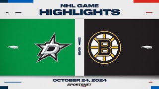 NHL Highlights  Stars vs Bruins  October 24 2024 [upl. by Solly]