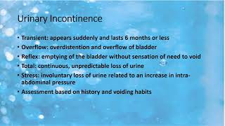 Incontinence VIDEO [upl. by Mariel624]