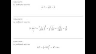 Potęga o wykładniku z ułamkiem [upl. by Ayatal]