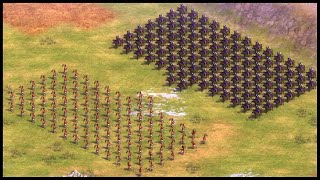 AGE OF EMPIRES II 100 ELITE CONQUISTADORS VS 100 PLUMED ARCHERS [upl. by Valer48]