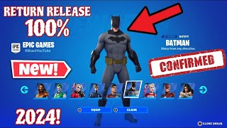 DC SKINS RETURN RELEASE DATE IN FORTNITE ITEM SHOP 2024 [upl. by Fernandina]