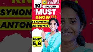 10th English Must know Important questions 2ndmidterm 10thenglish synonymsandantonyms [upl. by Gwyn140]