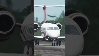 Embraer Legacy 500 Max Braking Landing [upl. by Winchester]