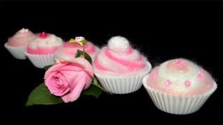 Cupcakes aus Filzwolle FILZEN FELT [upl. by Nosirb]