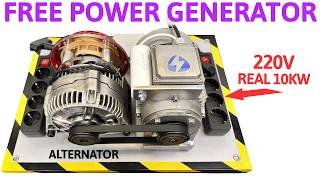 Infinite Energy Generator with a Car Alternator  Liberty Engine 40 [upl. by Karlotte]