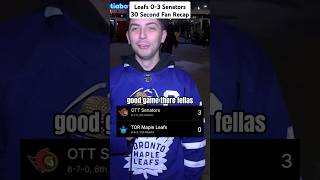 The worst game of the season so far Leafs 03 Senators leafs Toronto ottawa senators [upl. by Enitsirk100]