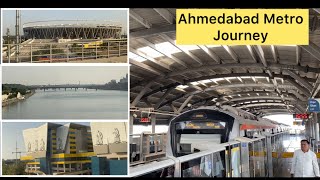 Ahmedabad Metro Journey 😍  Narendra Modi Stadium  Sabarmati Riverfront  Bullet Train station 🚅 [upl. by Atiker220]