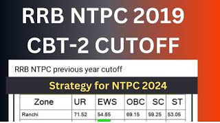 RRB NTPC PREVIOUS YEAR CUTOFF  RRB NTPC 2019 cutoff  rrb ntpc 2024 strategy [upl. by Kimberly459]