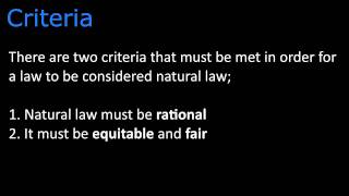 Brief Overview Of Natural Law [upl. by Netsud911]