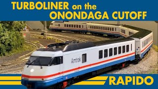 Rapidos Amtrak RTL Turboliner on Dave Abeles Onondaga Cutoff [upl. by Aivlys488]