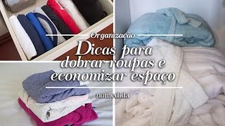 Como dobrar camisetas pijamas e roupão [upl. by Aretina]