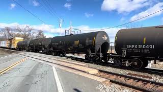 Another Large Manifest Thru Hannacroix as M409 Hauls 496 Axles Past the Cement Crossing [upl. by Bary886]