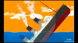 RMS Mauretania ship sega at the end of the Floating Sandbox simulator and is sunk by giant wave [upl. by Rodi]