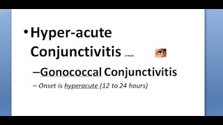 Ophthalmology 072 b HyperAcute Conjunctivitis Adults Gonococcal [upl. by Yelnek]