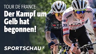 Tour de France 2 Etappe Highlights Pogacar und Vingegaard duellieren sich hart  Sportschau [upl. by Jeannette]