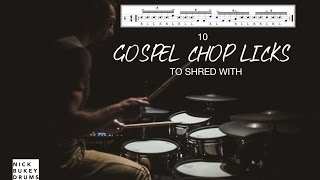 10 Gospel Chop Licks to Shred with  Drum Lesson By Nick Bukey Advanced Sextuplet Chops [upl. by Southard]