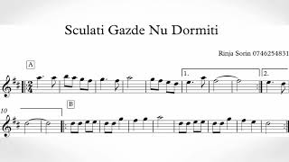 Sculati Gazde Nu Dormiti  Partitura Acordeon Clarinet Saxofon  Tutorial Saxofon Cu Note [upl. by Allicserp]