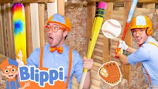 Blippis Baseball Fun Up to Bat Adventures  BRAND NEW Blippi  Educational Videos for Kids [upl. by Rhodia]