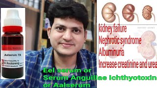 Eel serum  Homeopathic medicine for kidney failure  Albuminuria increase urea and creatinine [upl. by Mandel571]