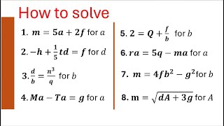 How to Solve Literal EquationsRearrange Formulas [upl. by Laira]