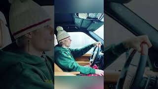 Justin Bieber singing Mistletoe while driving home for Christmas 🥰🎄 shorts [upl. by Soinotna]