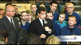 Allocution de N Sarkozy devant les salariés de la quotFonte ardennaisequot [upl. by Zadack]