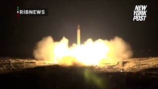 Iran state media releases video of missiles purportedly launched at Israel on October 1 [upl. by Jermaine]