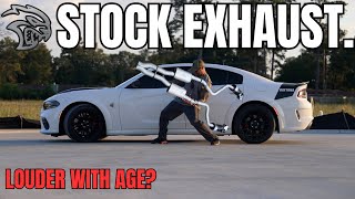 Does The Dodge Hellcat Stock Exhaust Get LOUDER With Age [upl. by Neemsay184]