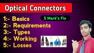 Optical Connectors  Types of Connectors  Optical Communication  Hindi [upl. by Elysia]