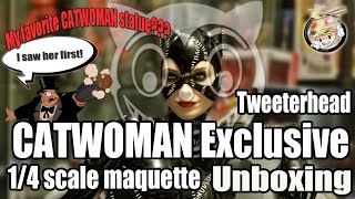 Tweeterhead Catwoman Exclusive 14 scale Maquette Unboxing NO COMMENTARY [upl. by Magnien]