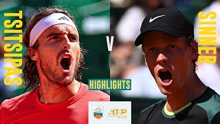 Stefanos Tsitsipas vs Jannik Sinner Highlights  Rolex Monte Carlo Masters 2024 [upl. by Katina]