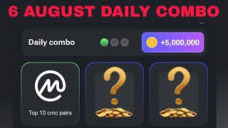 6 AUGUST HAMSTER KOMBAT DAILY COMBO CARDS TODAY [upl. by Draneb250]