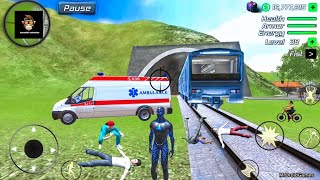 Black Hole Rope Hero Vice Vegas  Ambulance Driving at Train Station  Android Gameplay [upl. by Mellman]